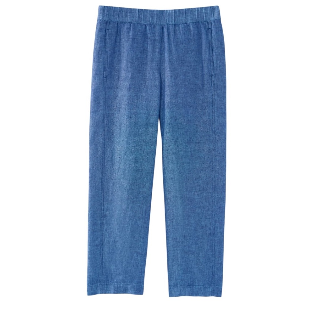 Pure Jill Linen Cropped Pants Deep River Multi NWT - Picture 5 of 5